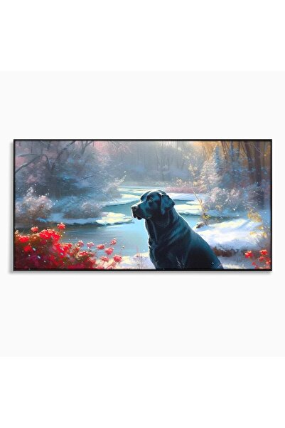 Luxcanva Tablou Canvas Sub Mantia Zapezii 120x60 cm cu Rama Negru Sub Mantia ...