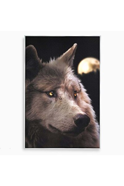 Luxcanva Tablou Canvas Sub Semnul Lunii 80x120 cm cu Rama Argintiu Sub Semnul...