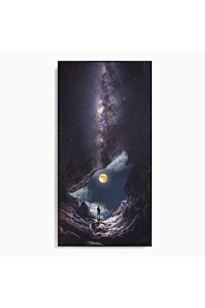 Luxcanva Tablou Canvas Glasul Universului 70x140 cm cu Rama Negru Glasul Univ...