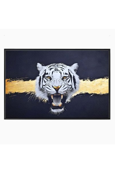 Luxcanva Tablou Canvas Masca Spiritului Alb 120x80 cm cu Rama Negru Masca Spi...