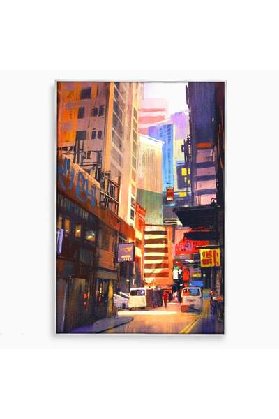 Luxcanva Tablou Canvas Asia Misterioasa 40x60 cm cu Rama Argintiu Asia Mister...