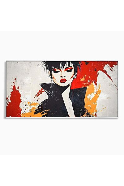 Luxcanva Tablou Canvas Razboinica Glam 100x50 cm cu Rama Argintiu Razboinica ...