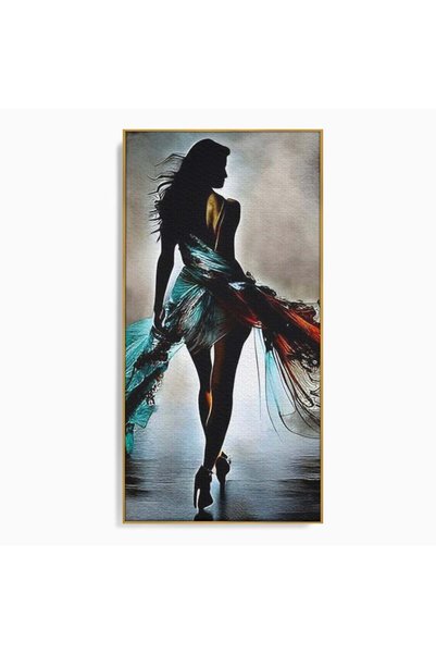 Luxcanva Tablou Canvas Pasi peste Oglinda 70x140 cm cu Rama Auriu Pasi peste ...