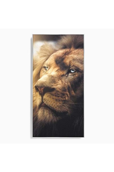 Luxcanva Tablou Canvas Privire de Gheata 70x140 cm cu Rama Argintiu Privire d...