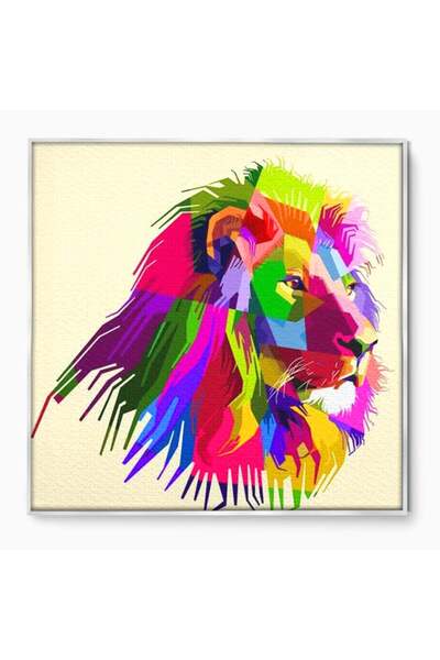 Luxcanva Tablou Canvas Forta Cromatica 70x70 cm cu Rama Argintiu Forta Cromat...