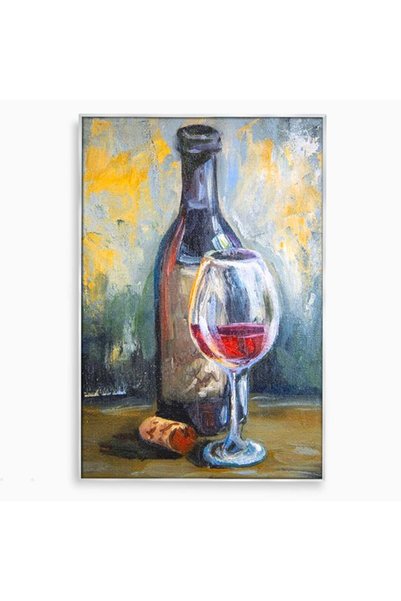 Luxcanva Tablou Canvas Taina Vinului 80x120 cm cu Rama Argintiu Taina Vinului...