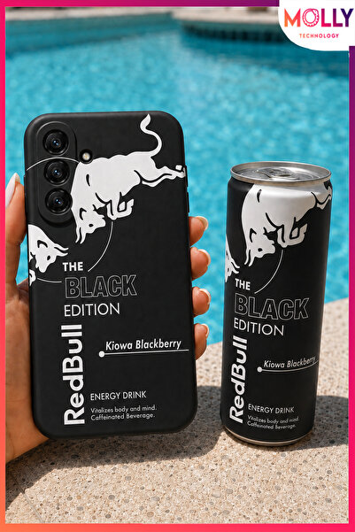 Molly SAMSUNG GALAXY A55 İçin Siyah Redbull The Black Edition Desenli İçi Kad...