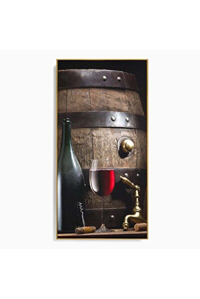 Luxcanva Tablou Canvas Traditie in Lemn si Vin 70x140 cm cu Rama Auriu Tradit...