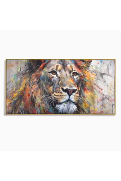 Luxcanva Tablou Canvas Scanteie Regala 100x50 cm cu Rama Auriu Scanteie Regal...