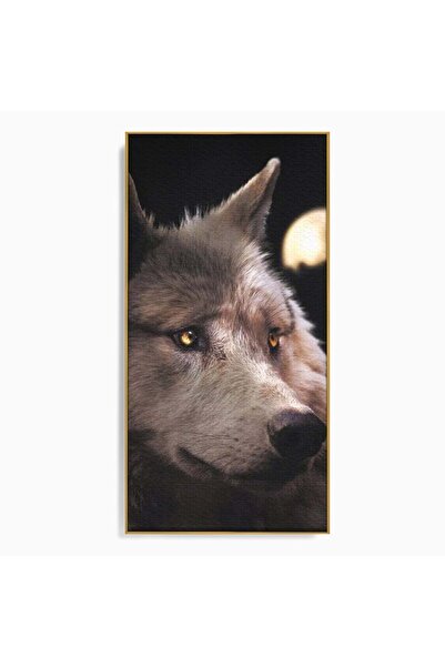 Luxcanva Tablou Canvas Sub Semnul Lunii 50x100 cm cu Rama Auriu Sub Semnul Lu...