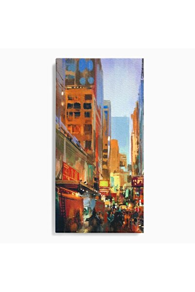 Luxcanva Tablou Canvas Times Square in Culori 50x100 cm pe Sasiu Lemn Times S...