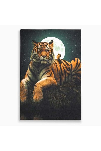 Luxcanva Tablou Canvas Prietenie sub Clar de Luna 100x150 cm pe Sasiu Lemn Pr...
