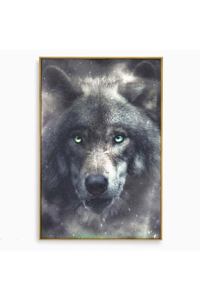 Luxcanva Tablou Canvas Privire de Smarald 100x150 cm cu Rama Auriu Privire de...
