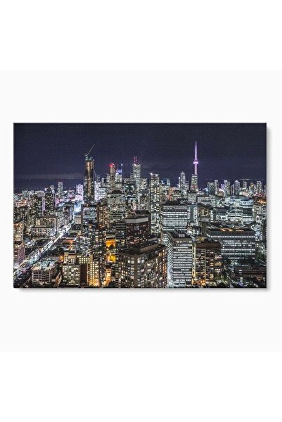 Luxcanva Tablou Canvas Orasul in Mii de Ferestre 150x100 cm pe Sasiu Lemn Ora...