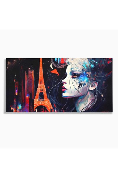 Luxcanva Tablou Canvas Femeia Pariziana 120x60 cm pe Sasiu Lemn Femeia Parizi...