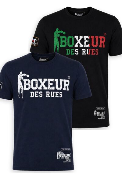Boxeur Des Rues Tricou bărbătesc, pachet de 2, croială slim-fit: Bleumarin cu...