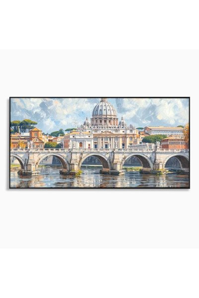 Luxcanva Tablou Canvas Calea spre Vatican 140x70 cm cu Rama Negru Calea spre ...