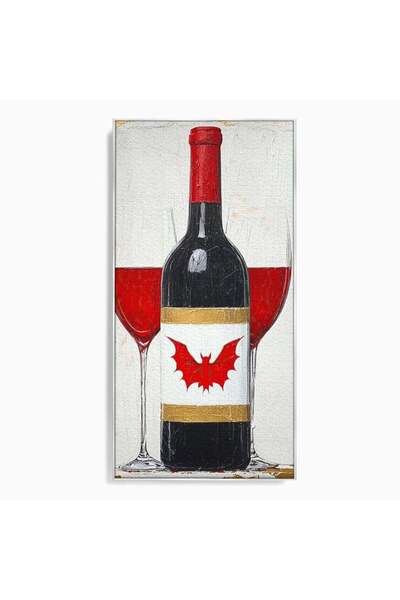 Luxcanva Tablou Canvas Vinul Noptii Eterne 70x140 cm cu Rama Argintiu Vinul N...