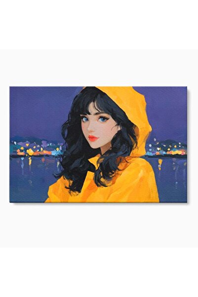 Luxcanva Tablou Canvas Fata din Port 70x50 cm pe Sasiu Lemn Fata din Port Noa...