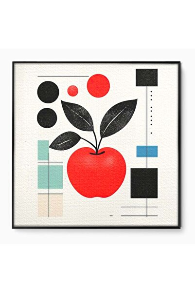 Luxcanva Tablou Canvas Abstract si Fructat 140x140 cm cu Rama Negru Abstract ...