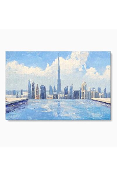 Luxcanva Tablou Canvas Infinitul Albastru 100x70 cm pe Sasiu Lemn Infinitul A...