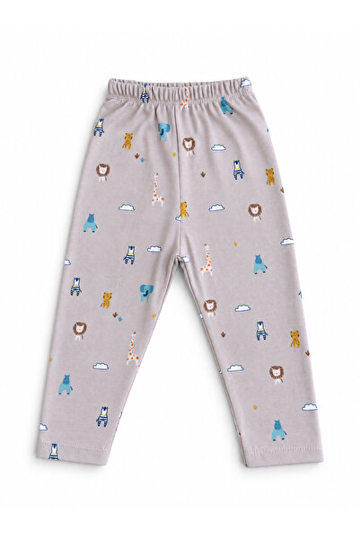 Oz Baby Erkek Bebek Safari Desenli Önden Çıtçıtlı Uzun Kollu 2’li Pijama Takımı