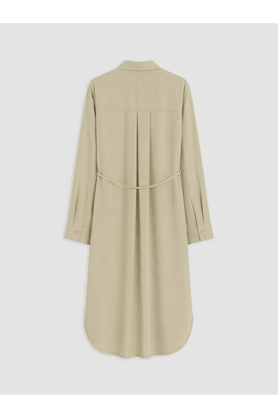 LC Waikiki LCW EVERYDAY Haki Oversize Modal Karışımlı Kadın Gömlek Tunik