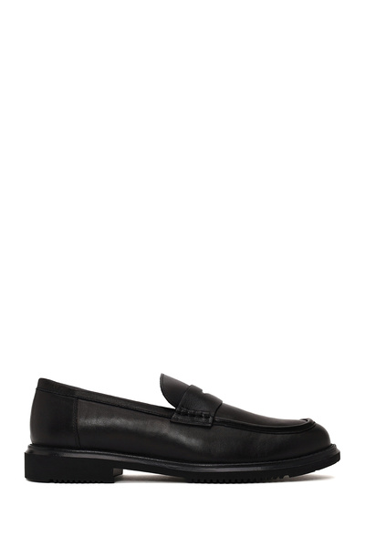 Derimod Men's Black Leather Casual Loafer Wm800005Dv