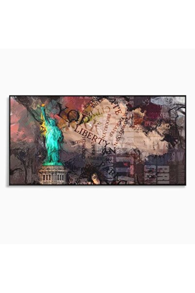 Luxcanva Tablou Canvas Simboluri Americane 120x60 cm cu Rama Negru Simboluri ...
