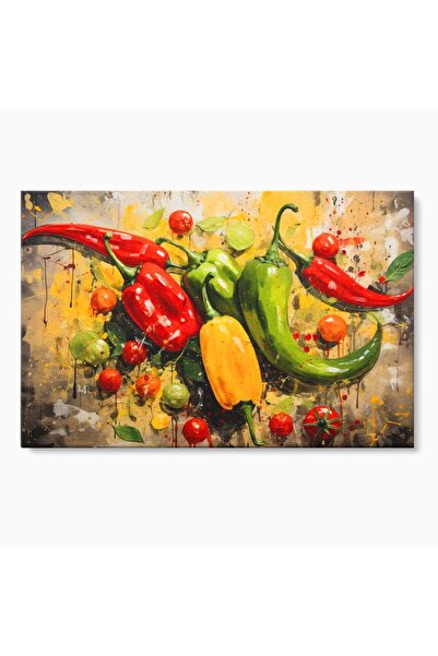 Luxcanva Tablou Canvas Ritm Picant 60x40 cm pe Sasiu Lemn Ritm Picant Ardei P...