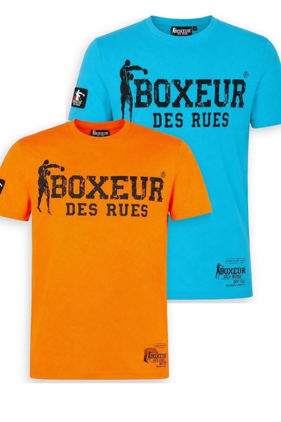 Boxeur Des Rues Мъжки тениски, комплект от 2 броя, втален модел: Оранжев с че...