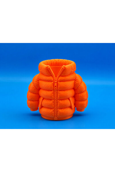 3D Baskı Şişme Mont Kalemlik - Masaüstü Organizer-Turuncu