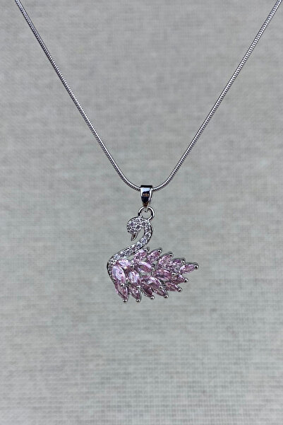 Brethils Svarosk Swan Necklace with Zircon Stone, Anti-Tarnish, Stainless, Gu...