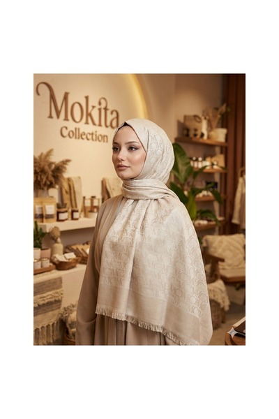Mokita Collection Jakarlı Monogram Desenli Şal
