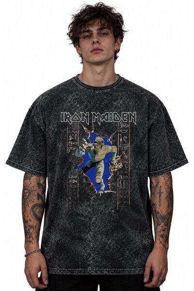 SEVBANO Iron Maiden Rock Metal Music Band Printed Unisex Oversized Vintage Wa...