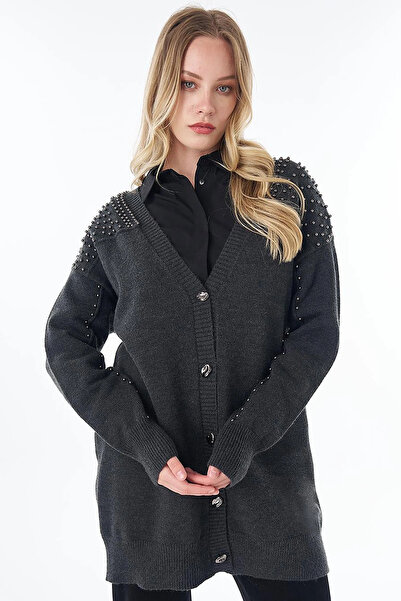 KYR Embroidered Knitwear Cardigan Anthracite