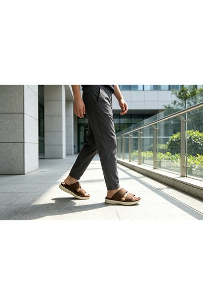 Huanhuan Shoe Summer classic retro fashion sandals men's flat slippers anti-s...