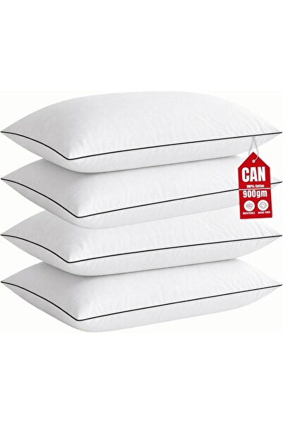 CAN Luxury Hotel Quality Pillows Pack of 4 - Premium 3D Microfiber Filling wi...