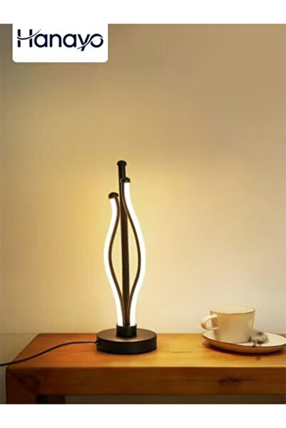 Hanayo LED Table Lamp Line Lamp Creative Curved Bedside Lamp Dimmable Metalli...
