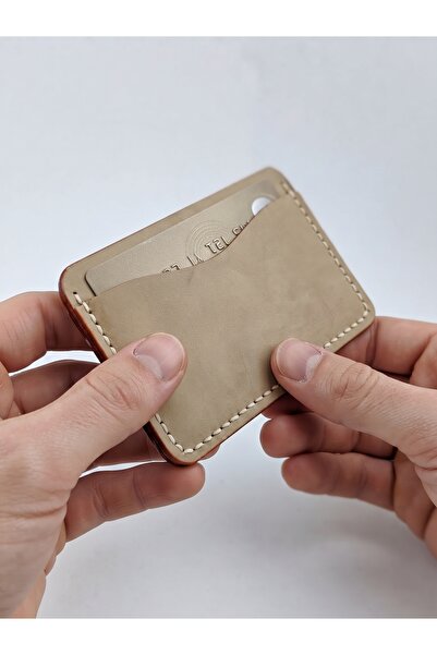 LUNA LUSTER Genuine Leather Handmade Tan Men's Card Holder & Wallet