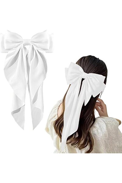 ASKIND Large Hair Bow Clips for Women Girls, Silky Satin Hair Barrettes with ...
