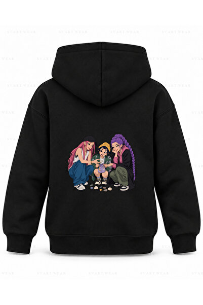 SVART WEAR KPop Demon Hunters majica sa kapuljačom za decu sa printom srećnog...