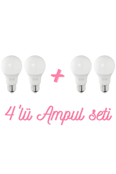 IKEA 4'Lü Ampul Seti SOLHETTA LED ampul E27 , Işık rengi: Sıcak beyaz (2700 K...