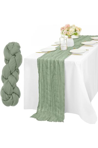 Generic Cheesecloth Table Runner, 90*300cm Boho Tablecloth, Sheer Gauze Table...