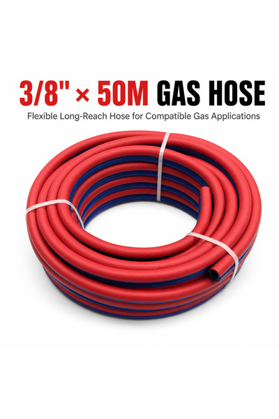 AL ARQAM 3/8 Inch × 50M Red Gas Hose, Flexible Heavy-Duty Rubber Hose Roll fo...