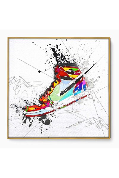Luxcanva Tablou Canvas Air Jordan 120x120 cm cu Rama Auriu Air Jordan Camera ...