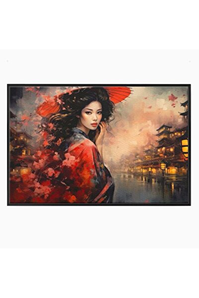 Luxcanva Tablou Canvas Eleganta Japoneza 70x50 cm cu Rama Negru Eleganta Japo...