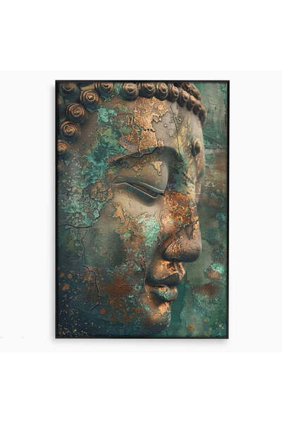 Luxcanva Tablou Canvas Reflectie in Ruina 80x120 cm cu Rama Negru Buddha Zen ...