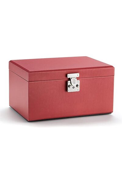 GENERAL Multifunction Jewelry Box with Lock, High-Capacity Multi-Layer Pu Lea...