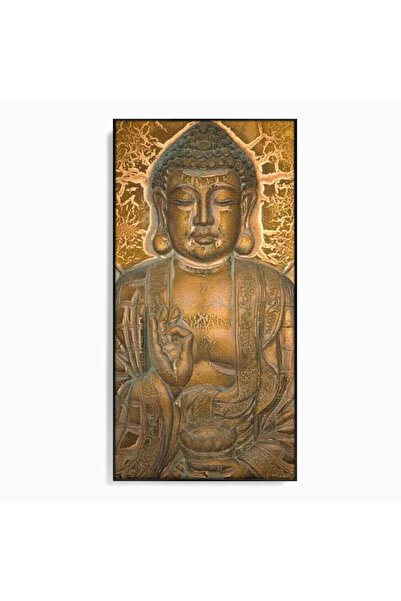Luxcanva Tablou Canvas Aur si Intelepciune 60x120 cm cu Rama Negru Buddha Aur...
